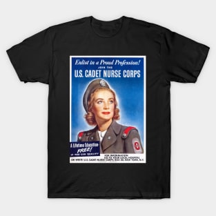 Retouched US Cadet Nurse Corps Recruitment Print for the United States Military T-Shirt